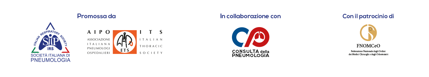 Promosso da: Società Italiana di Pneumologia, AIPO ITS. In collaborazione con Consulta della Pneumologia. Con il patrocinio di FNOMCeO.