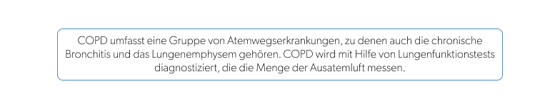 Erkrankungen, die COPD umfasst